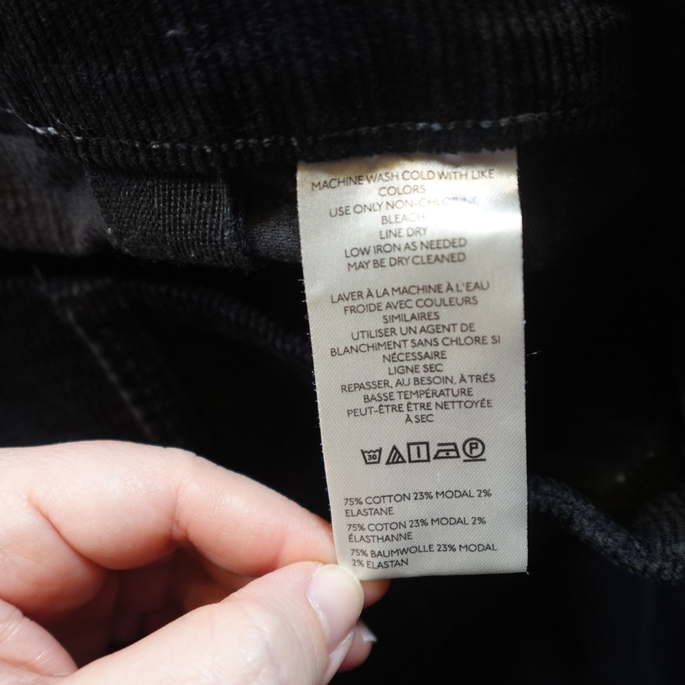 Anthropologie Maeve Pants Womens 18W Colette Corduroy Cropped Wide Leg Black - Picture 11 of 14